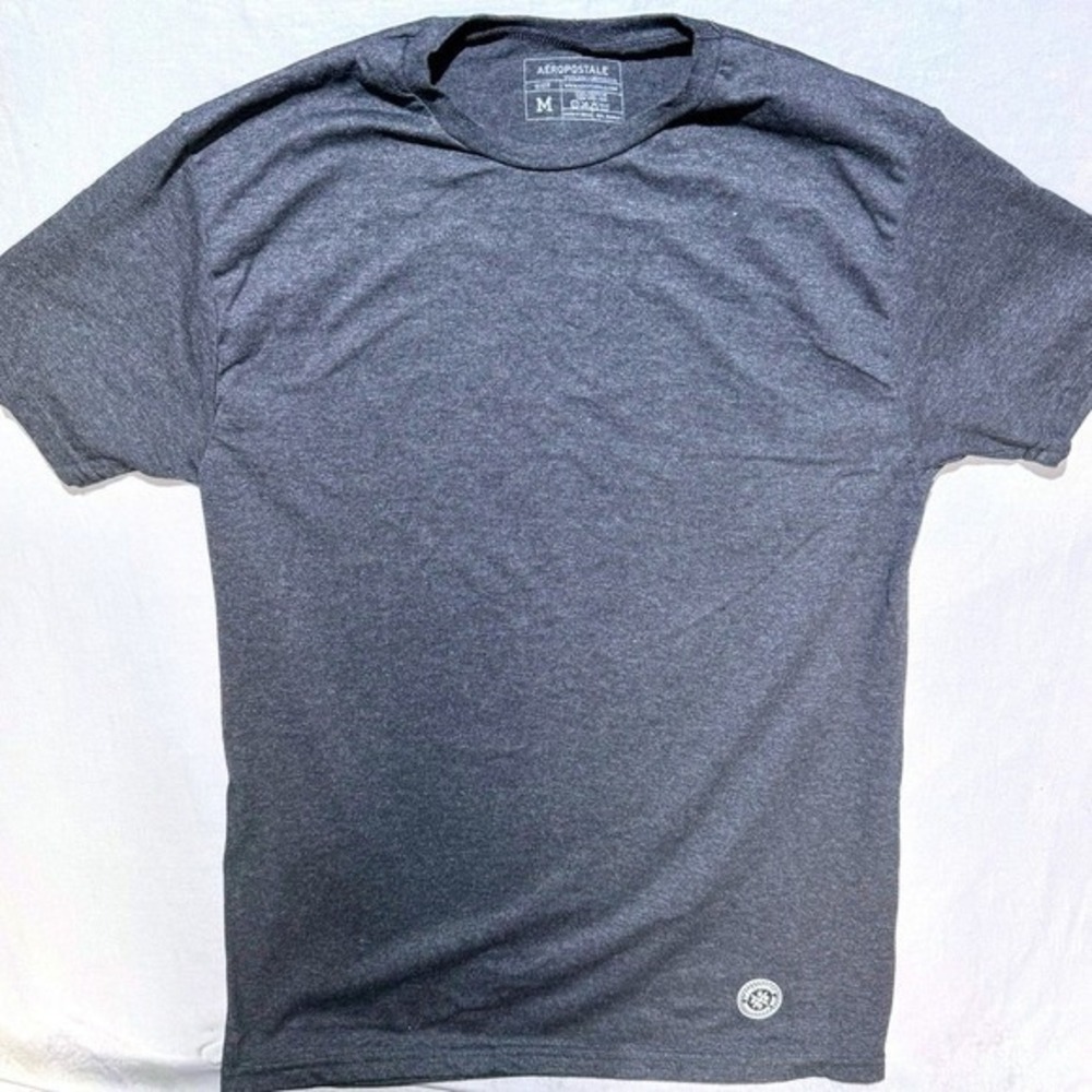 Aeropostale Men's Gray Crew Neck T-Shirt Medium Short Sleeve Casual Cotton